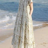 Casual Vacation French Striped Printed Dress - liwisi