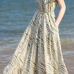 Casual Vacation French Striped Printed Dress - liwisi