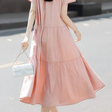 Casual Ruched Tiered Dress - liwisi