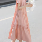 Casual Ruched Tiered Dress - liwisi