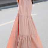Casual Ruched Tiered Dress - liwisi