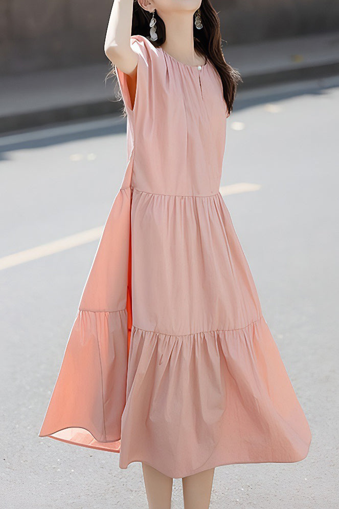 Casual Ruched Tiered Dress - liwisi
