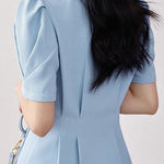 Elegant Commuter V-Neck Puff Sleeve Shirt - liwisi