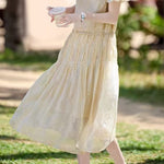 Gentle Commuter French V-Neck Puff Sleeve Dress - liwisi