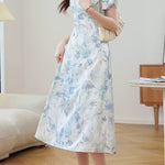 Gentle Commuter French Gradient Printed Dress - liwisi