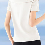 Elegant Commuter French Lace Spliced Knit T-Shirt - liwisi