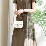 Elegant Commuter Patchwork Shirt Dress - liwisi