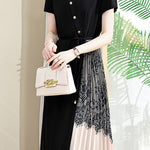 Elegant Commuter Patchwork Shirt Dress - liwisi