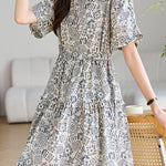 Elegant Commuter French Geometric Print Dress - liwisi