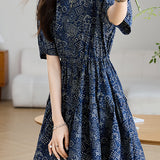 Elegant Commuter French Geometric Print Dress - liwisi