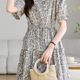 Elegant Commuter French Geometric Print Dress - liwisi