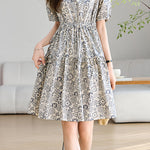 Elegant Commuter French Geometric Print Dress - liwisi