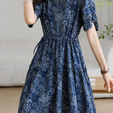 Elegant Commuter French Geometric Print Dress - liwisi