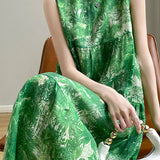 Casual Sleeveless Floral Tiered Dress - liwisi