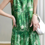 Casual Sleeveless Floral Tiered Dress - liwisi