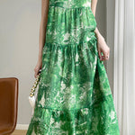 Casual Sleeveless Floral Tiered Dress - liwisi