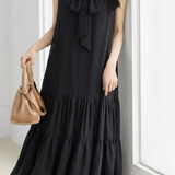 Elegant Ribbon Ruffled Double Layer Camisole Dress