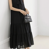 Elegant Ribbon Ruffled Double Layer Camisole Dress