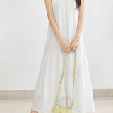 Elegant Ribbon Ruffled Double Layer Camisole Dress