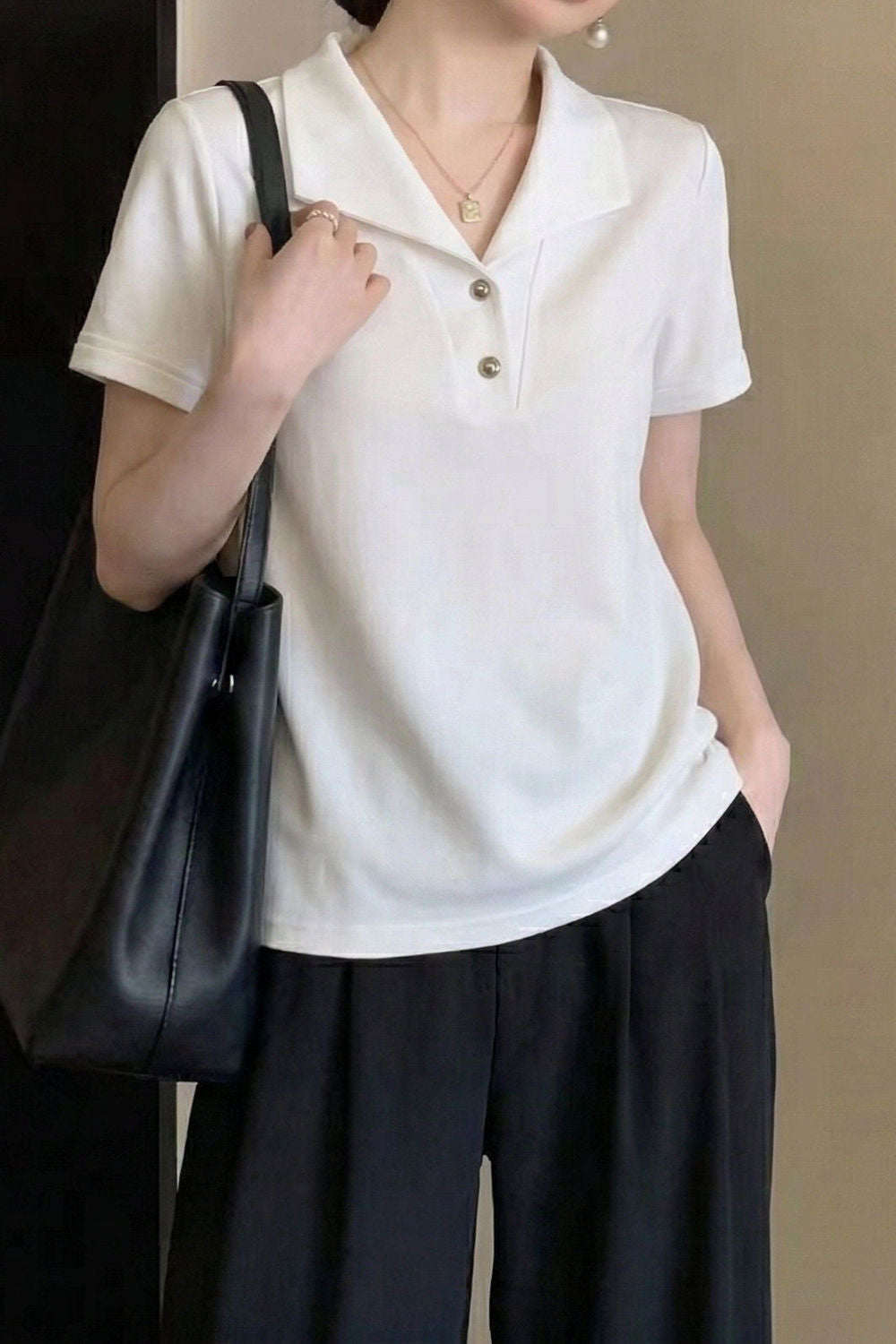 Gentle Commuter Lapel Knit Sweater