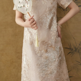 Elegant Exquisite Embroidered Jacquard Straight Dress