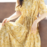 Gentle Commuter Tie Printed Dress