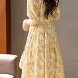 Gentle Commuter Tie Printed Dress