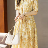 Gentle Commuter Tie Printed Dress