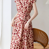 Elegant Commuter Cap Sleeve Tie Dress