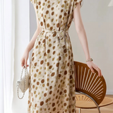 Elegant Commuter Cap Sleeve Tie Dress