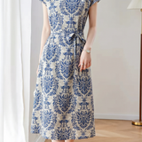Elegant Commuter Cap Sleeve Tie Dress