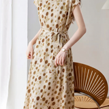 Elegant Commuter Cap Sleeve Tie Dress