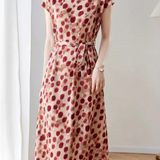 Elegant Commuter Cap Sleeve Tie Dress