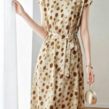 Elegant Commuter Cap Sleeve Tie Dress
