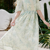 Fresh Vacation Gradient Floral Dress