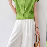 Fresh Commuter Sleeveless Blouse With Ruffled Hem