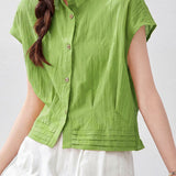 Fresh Commuter Sleeveless Blouse With Ruffled Hem