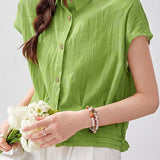 Fresh Commuter Sleeveless Blouse With Ruffled Hem