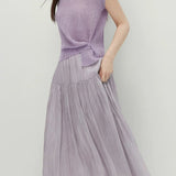 Gentle Elegance Knit Short Sleeve Two-Piece Set
