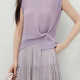 Gentle Elegance Knit Short Sleeve Two-Piece Set