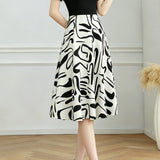 Commuter Abstract Print Spliced Dress