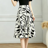 Commuter Abstract Print Spliced Dress