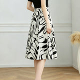 Commuter Abstract Print Spliced Dress