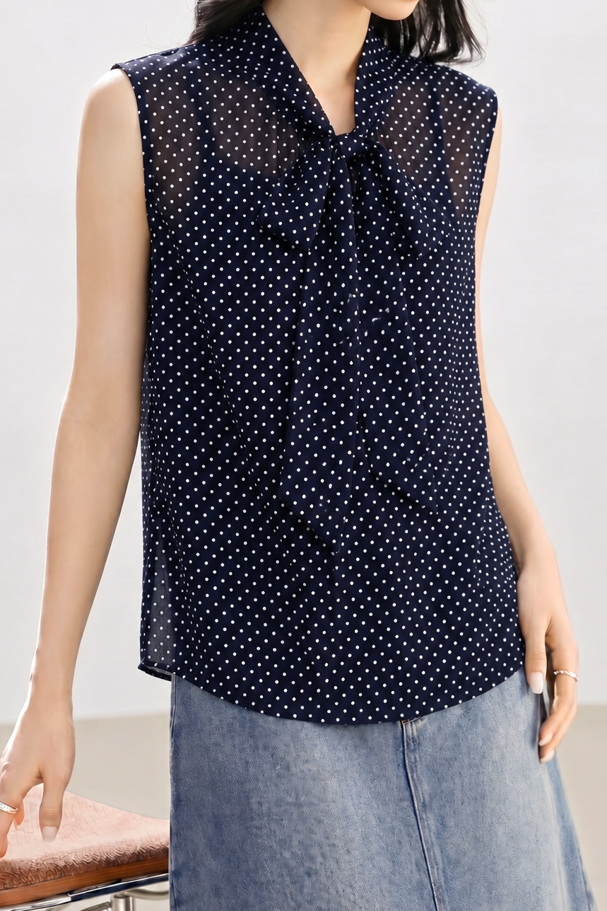 Casual Commuter Abstract Printed Sleeveless Shirt