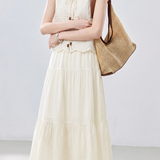 Casual Hollow Out Tie Fake Two-Piece Dress