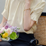 Commuter Pearl Ruffled Short Sleeve Shirt