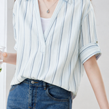 Casual Fake Two-Piece Striped Lapel Shirt