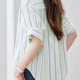 Casual Fake Two-Piece Striped Lapel Shirt