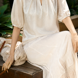 Light Luxury Commuter Pearl Collar Satin Blouse