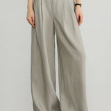 Elegant Commuter Draped Pleated Wide Leg Pants